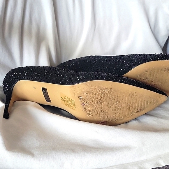Lauren Lorraine " Jewel" Black Sparkly High Heel Shoes - Picture 2 of 4